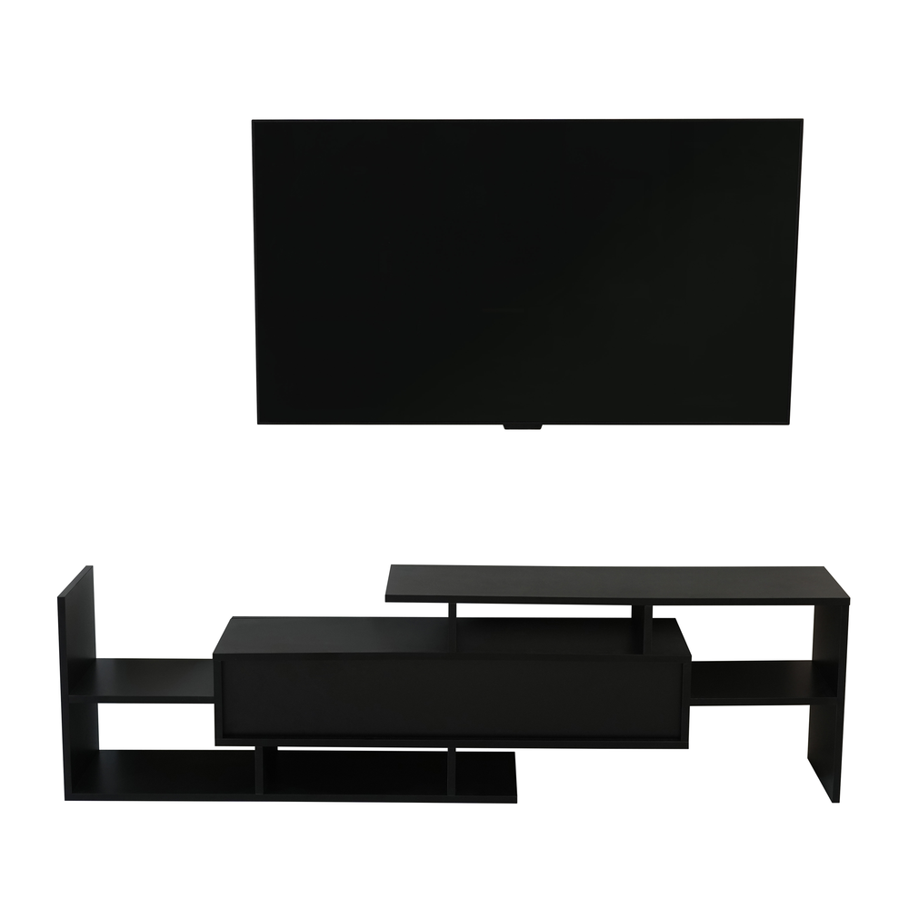 Surrey Modern TV Stand with MDF Shelves and Bookcase. Picture 8
