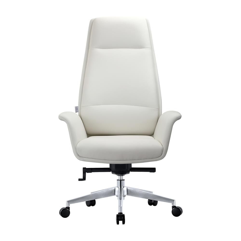 Summit Series Tall Office Chair In White Leather. Picture 4
