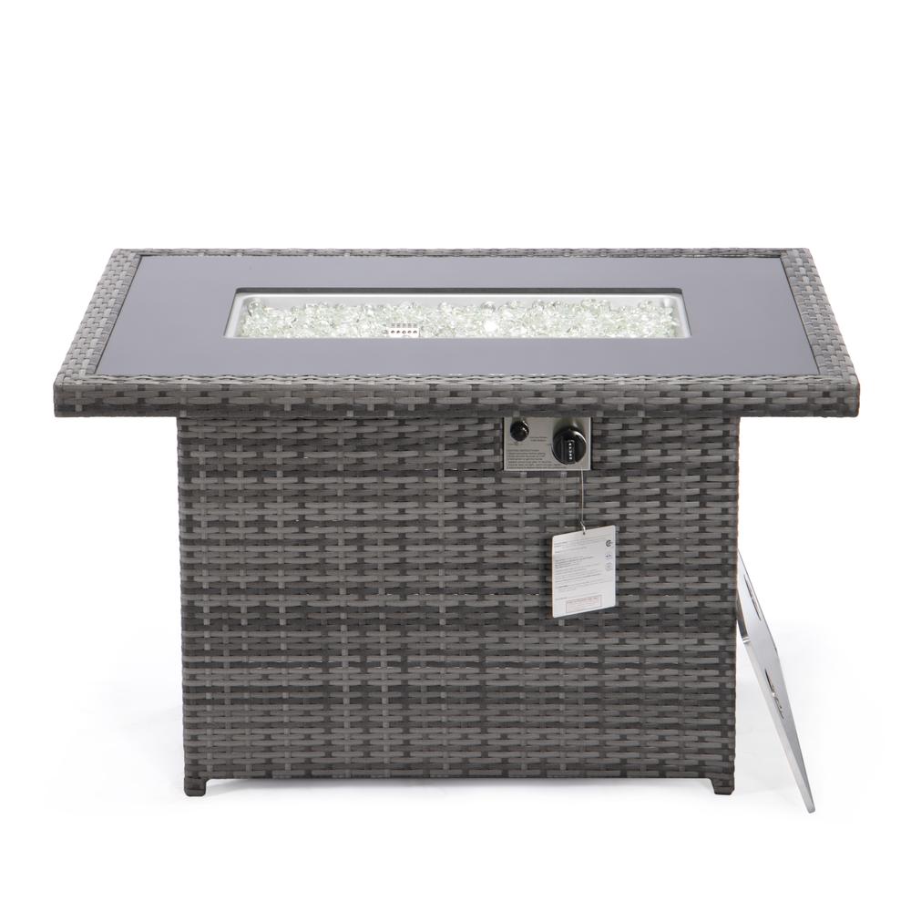 Mace Wicker Patio Modern Propane Fire Pit Table. Picture 11