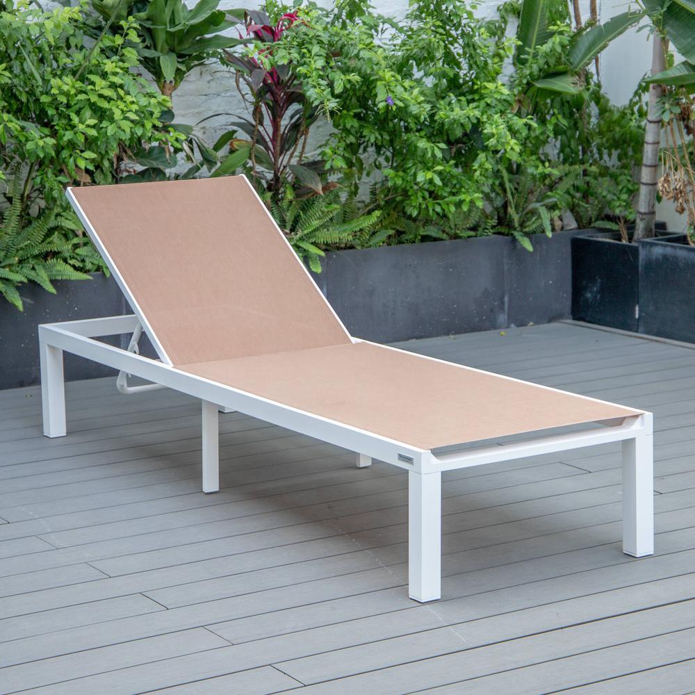 White Aluminum Outdoor Patio Chaise Lounge Chair. Picture 17