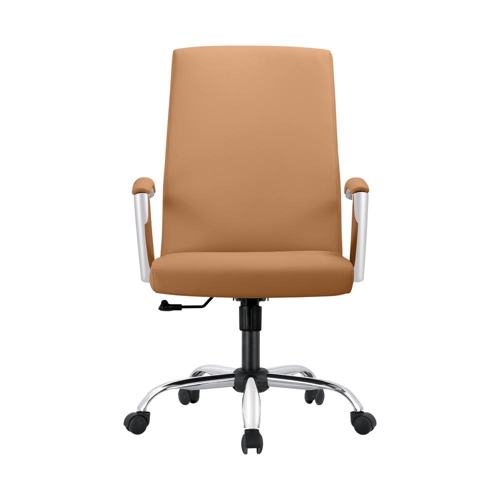 Evander Series Office Chair in Acorn Brown Leather. Picture 3