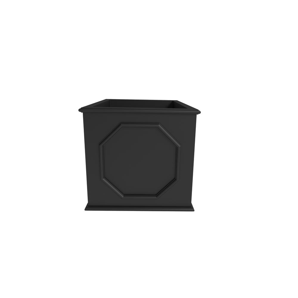 Sprout Series Cubic Fiber Stone Planter in Black 10.2 Cube. Picture 2