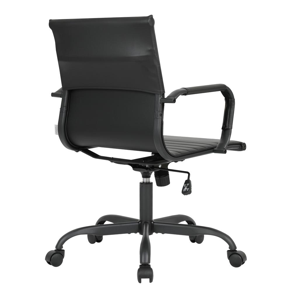 Leather Home Office Chair With Black Frame in Black. Picture 4