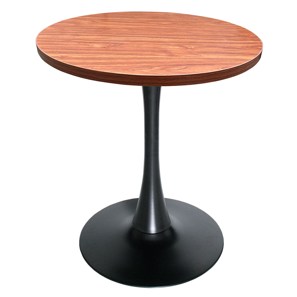 Bristol Dining table, Black Base with 27 Round Cognac Brown MDF top. Picture 1