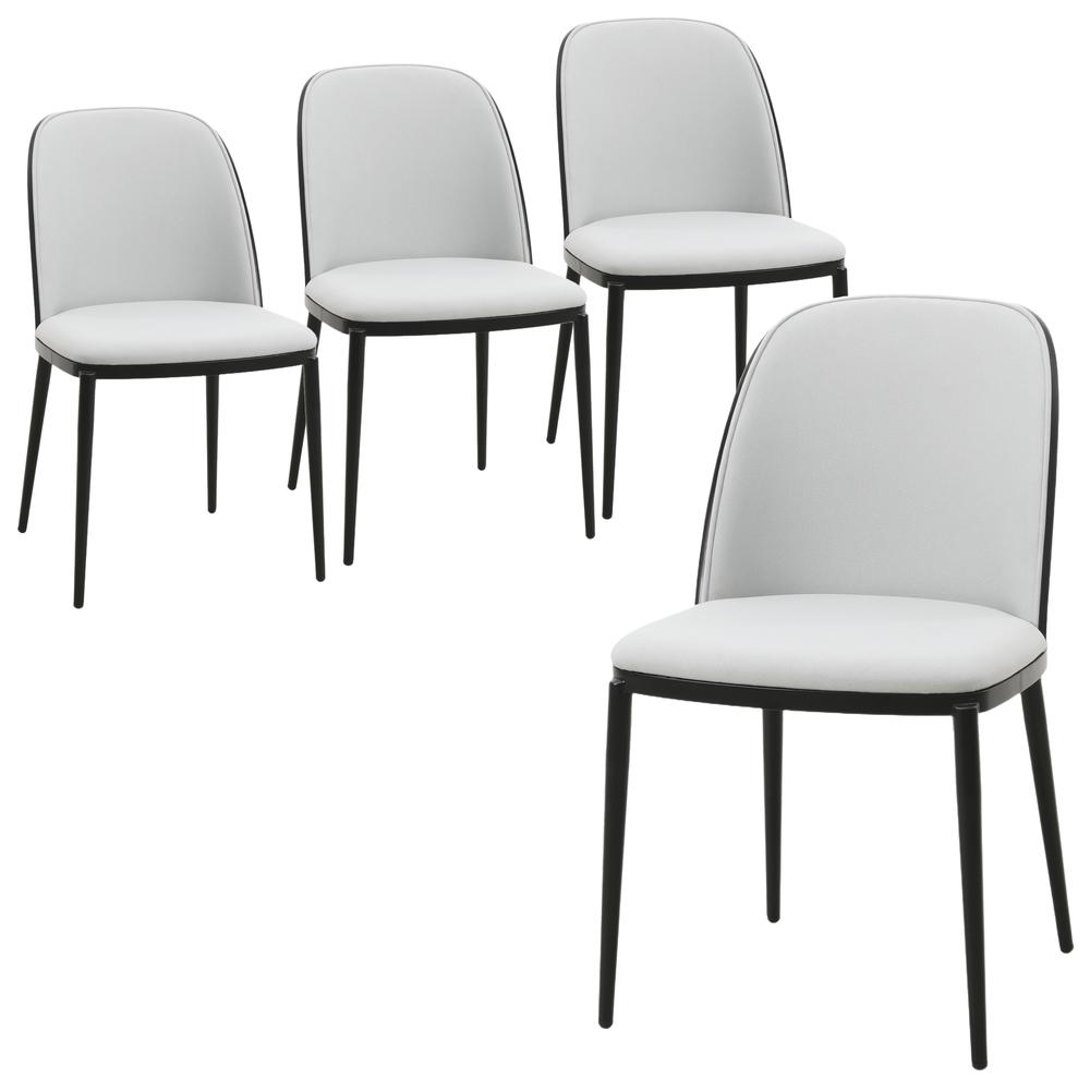 Dining Side Chair with Velvet Seat and Steel Frame Set of 4. Picture 1