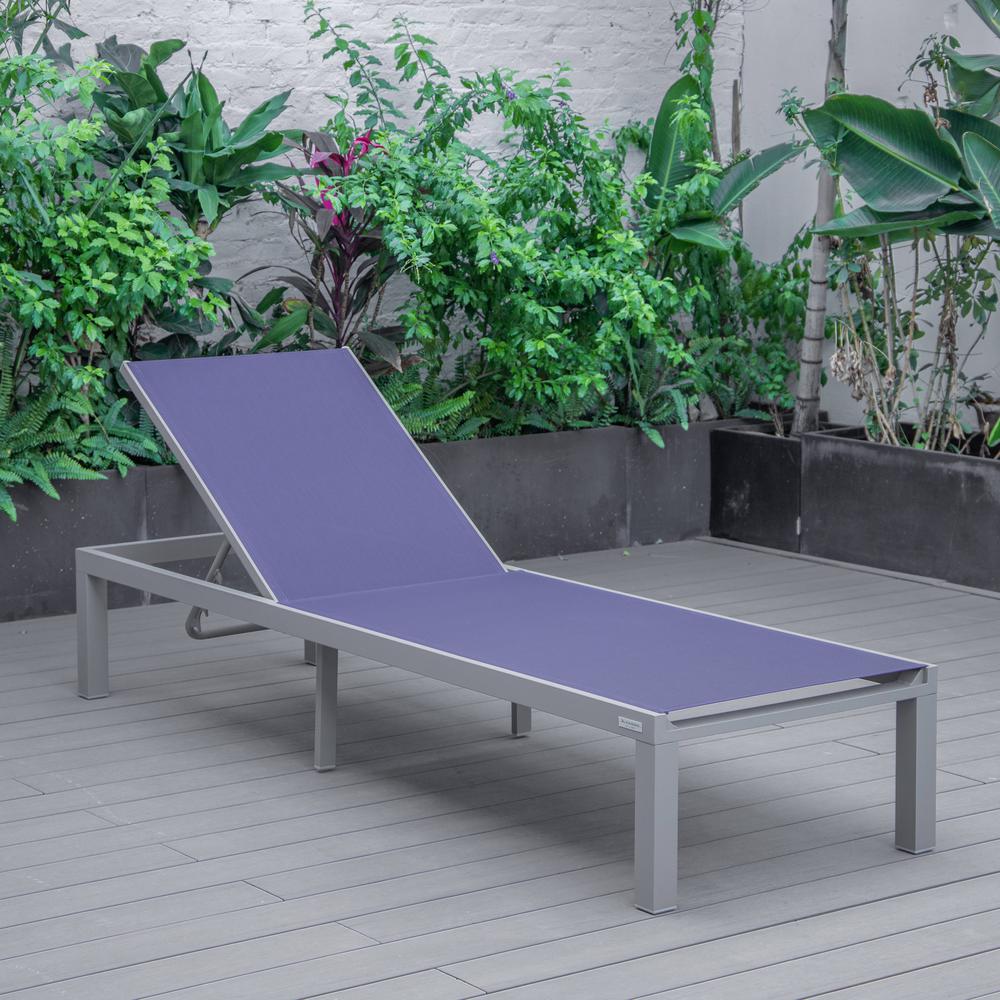 Grey Aluminum Outdoor Patio Chaise Lounge Chair. Picture 17