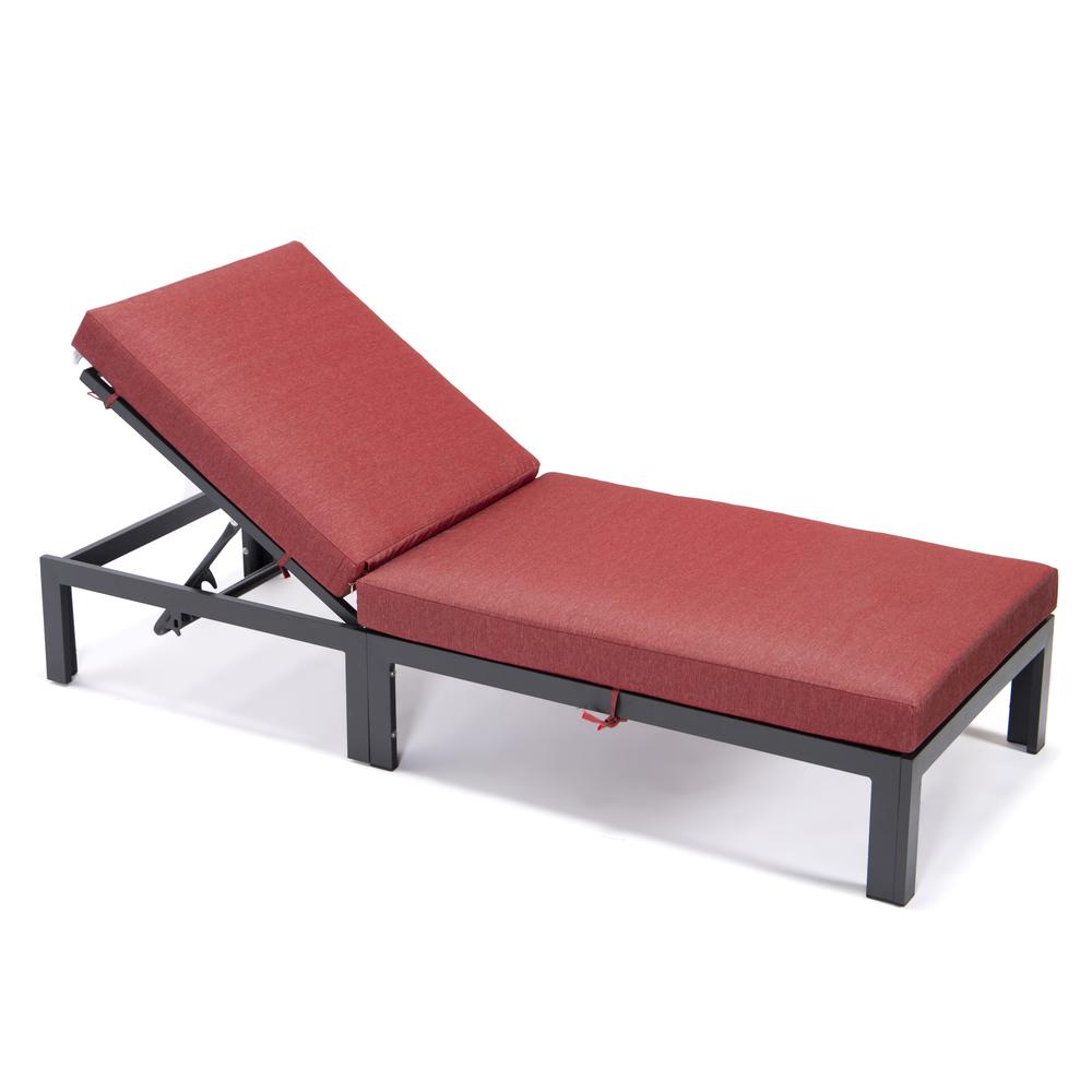 Chelsea Modern Outdoor Chaise Lounge Chair With Cushions. Picture 3