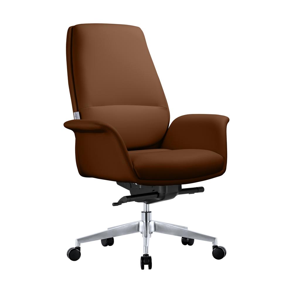 Summit Series Office Chair In Dark Brown Leather. Picture 1