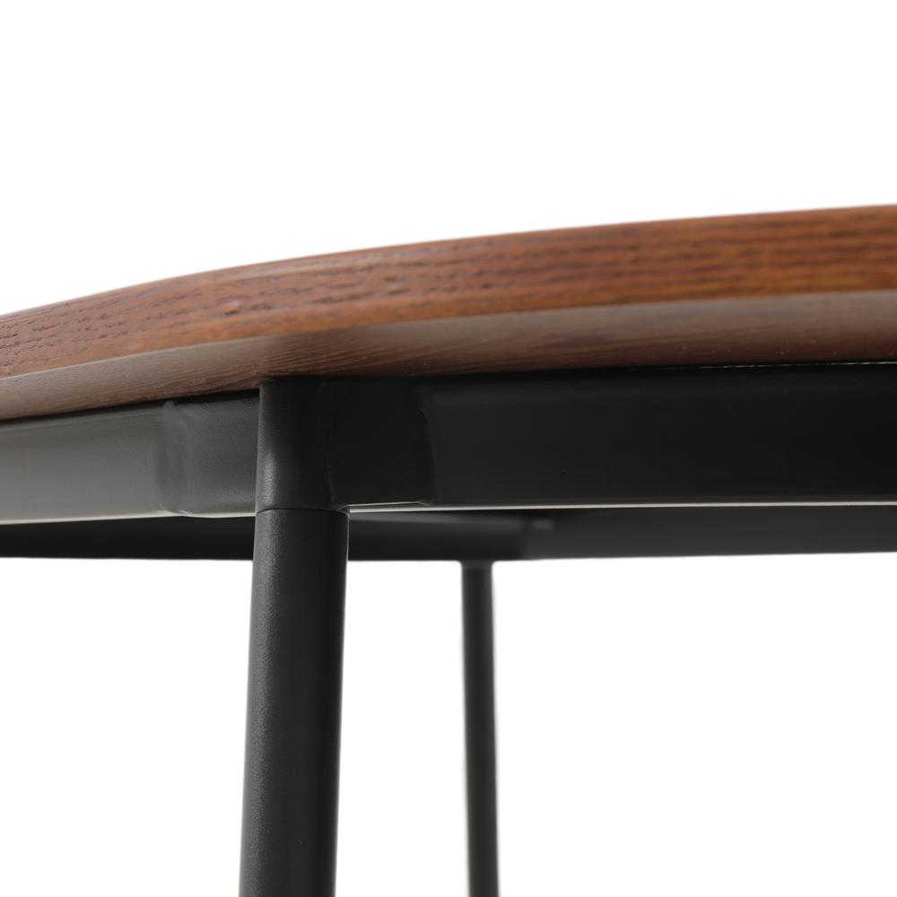 83" Oval Dining Table with MDF Top and Black Steel Legs. Picture 5