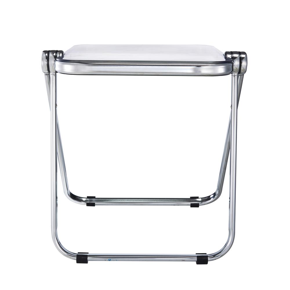 Rectangular Folding Side Table in Chrome Finish with Plastic Tabletop. Picture 4