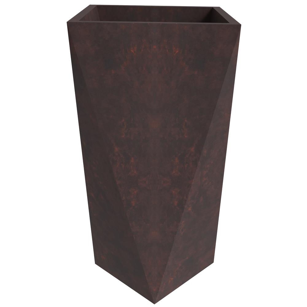Aloe Series PolyStone Planter in Brown, 13 x 13, 24 High. Picture 2