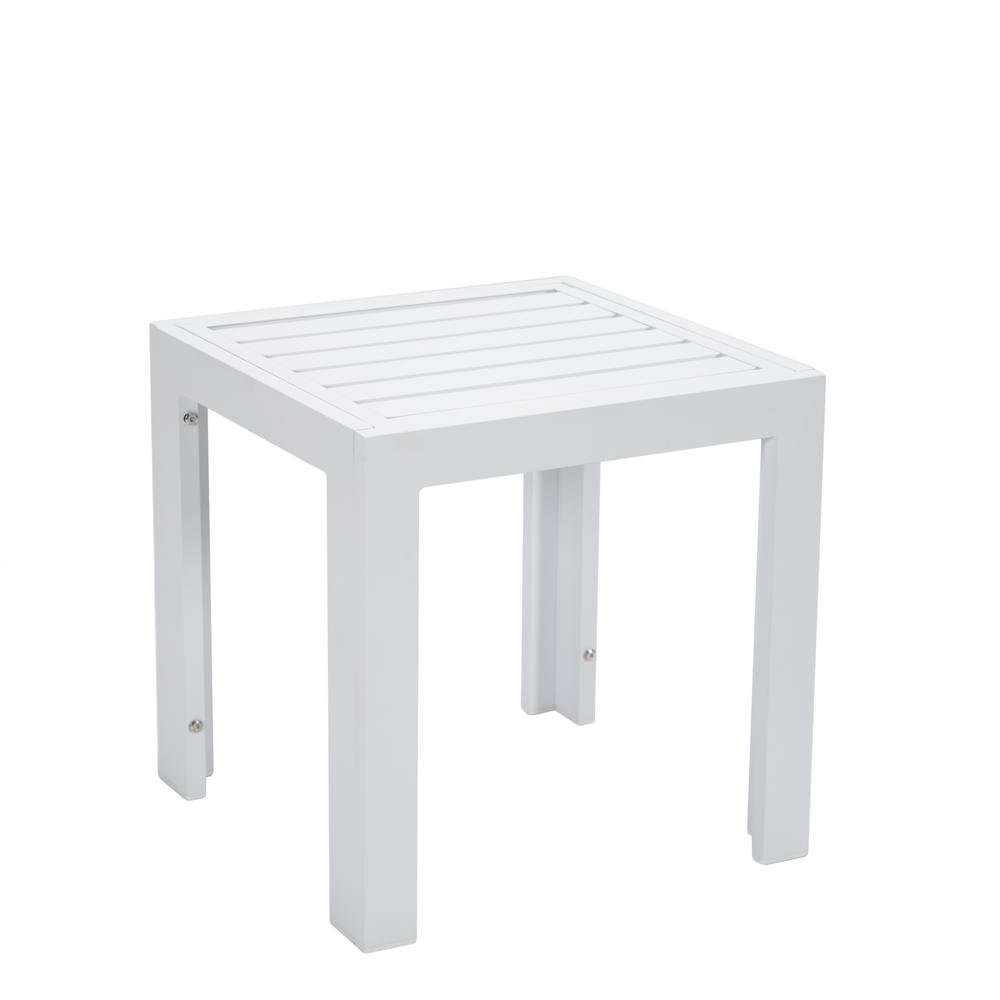 Chelsea Modern Aluminum Patio Side Table. Picture 2