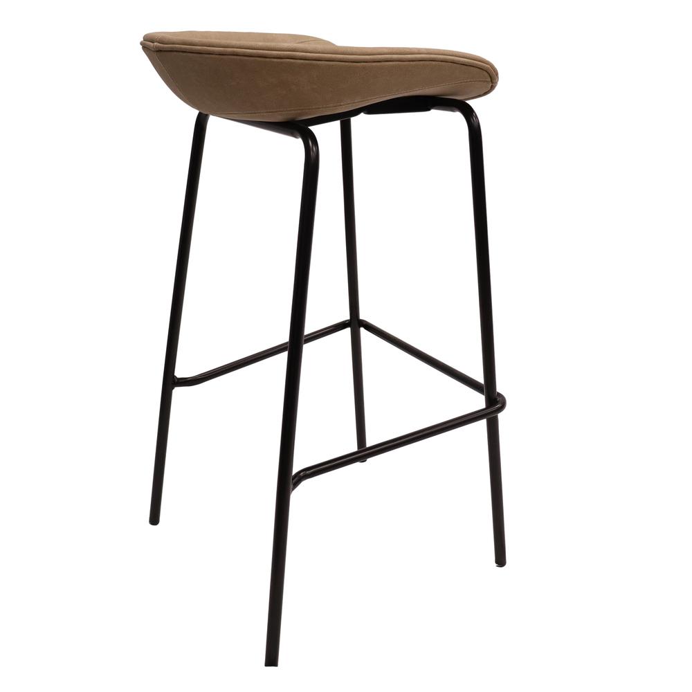 Barstool with Upholstered Faux Leather Seat and Powder Coated Iron Frame. Picture 4