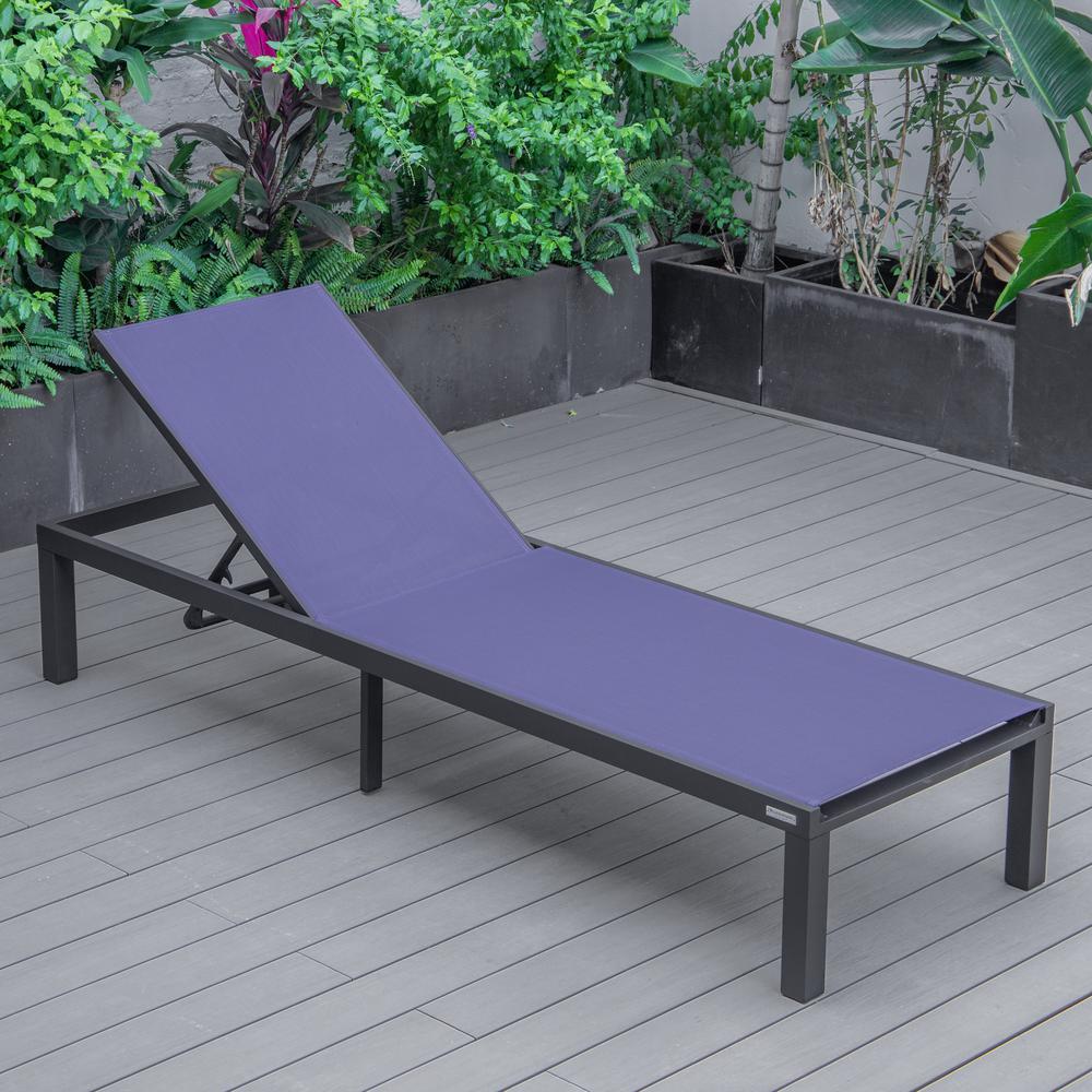 Marlin Patio Chaise Lounge Chair With Black Aluminum Frame. Picture 4