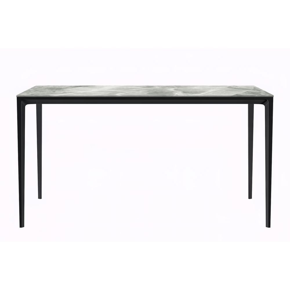 Avo Series Modern Dining Table Black Base, With 55 Light Grey Sintered Stone Top. Picture 1