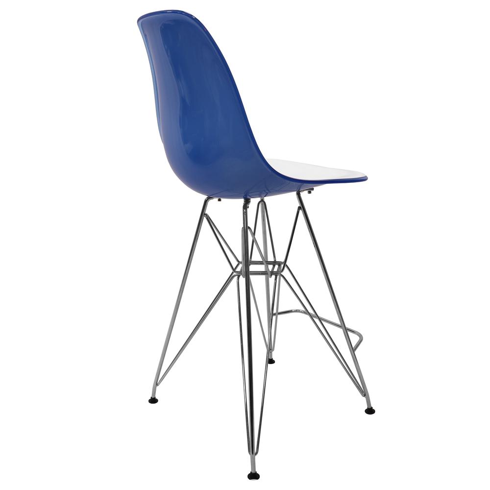 Cresco Modern Acrylic Barstool with Chrome Base and Footrest. Picture 8