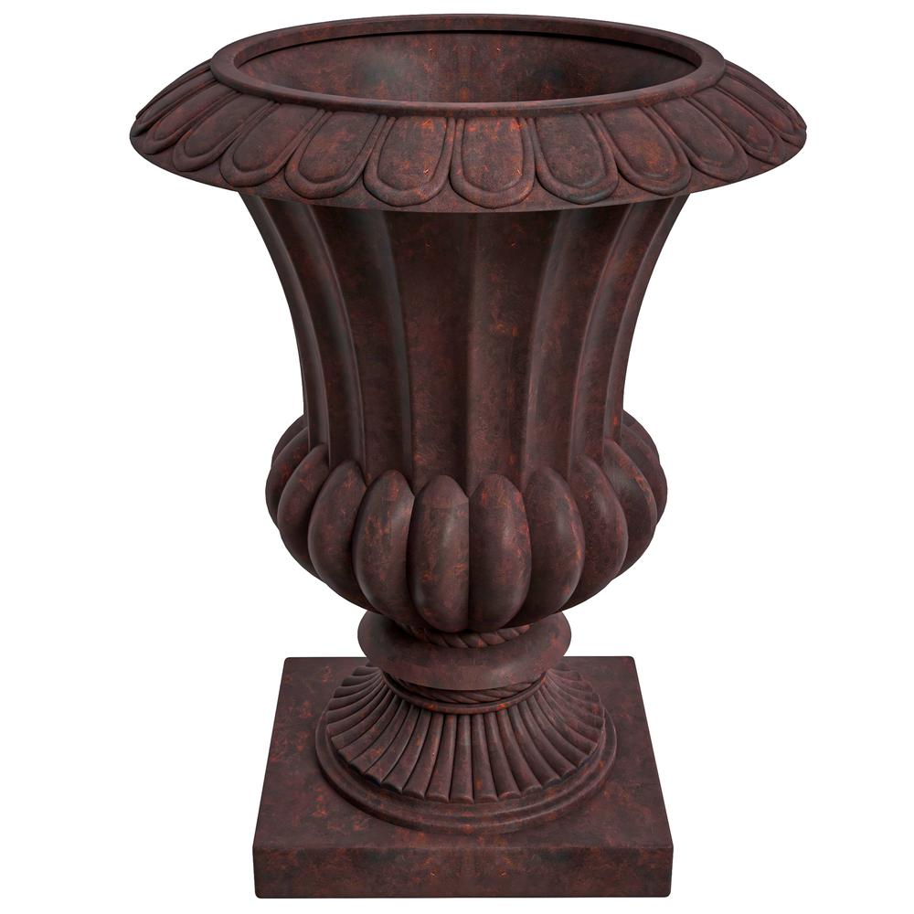 Lotus Series Poly Stone Planter in Brown, 20 Dia, 28 High. Picture 2