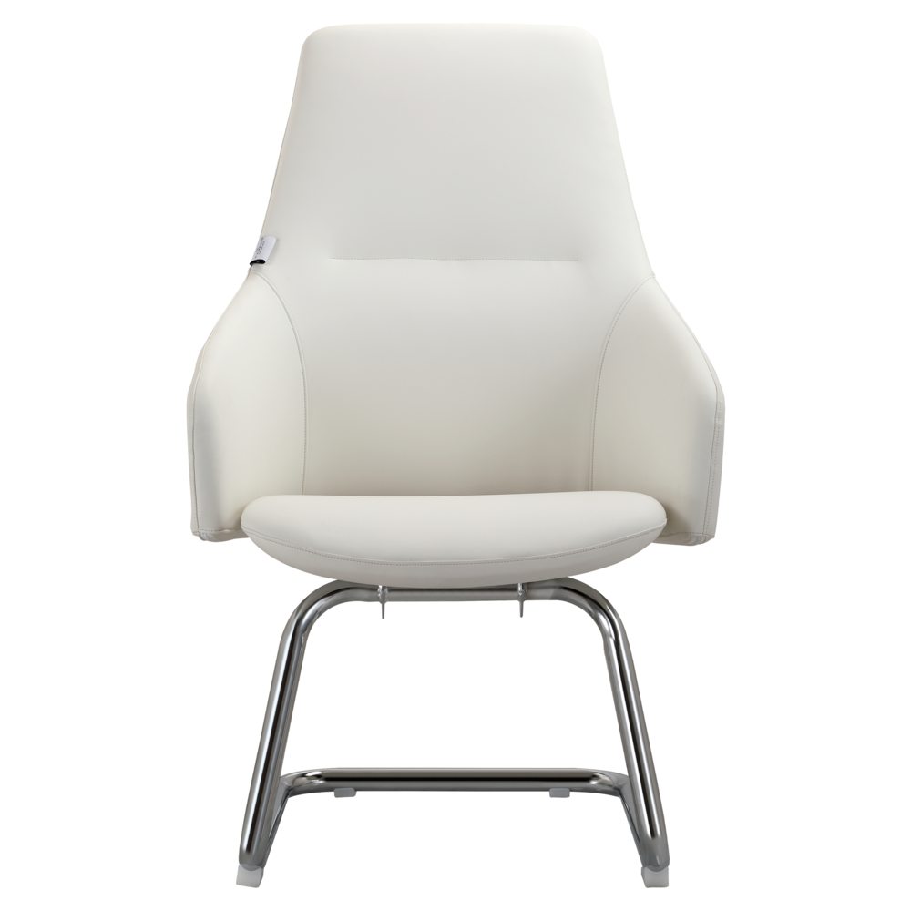 Celeste Series Guest Office Chair in White Leather. Picture 4