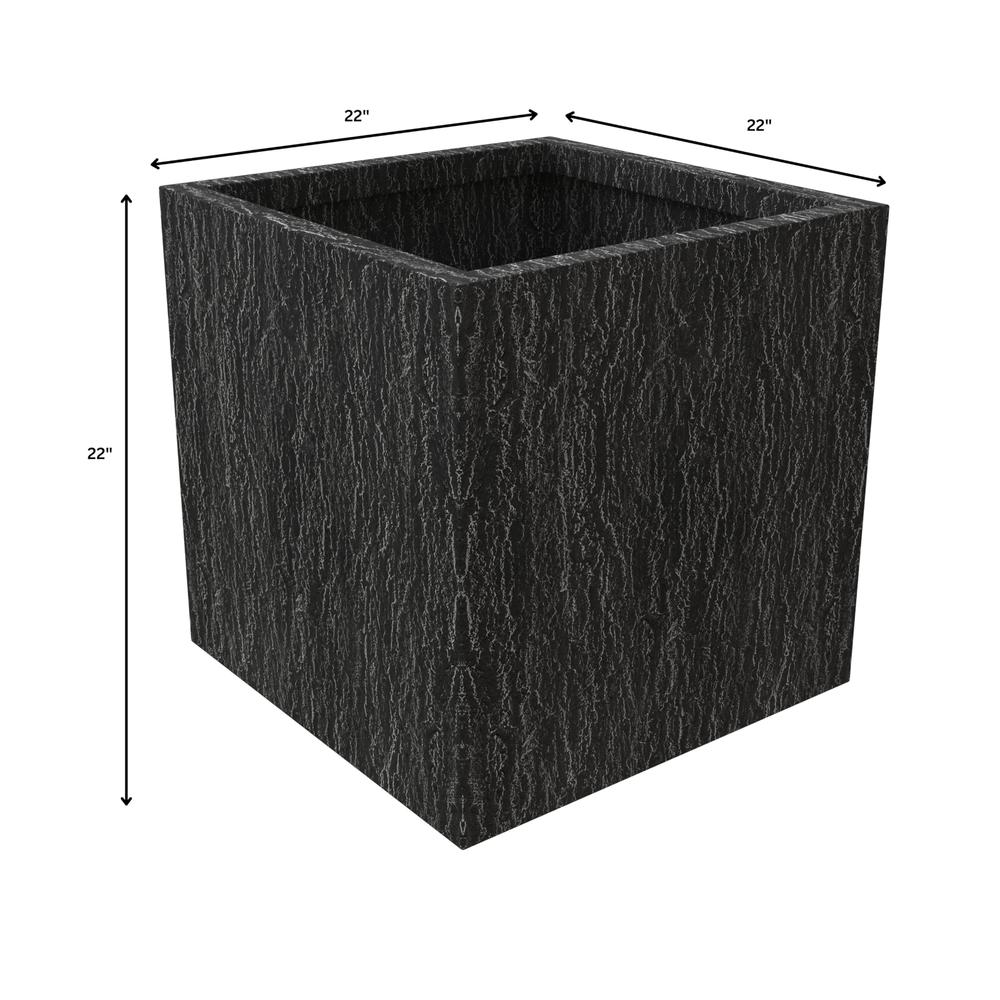 Verdura Series Cubic Poly Stone Planter in Dotted Blck 21.7 Cube. Picture 9
