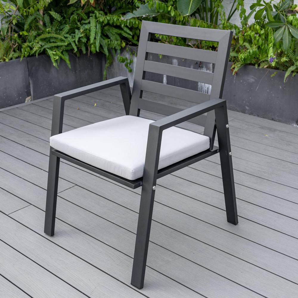 Chelsea Aluminum Outdoor Dining Table With 8 Chairs and Light Grey Cushions. Picture 7