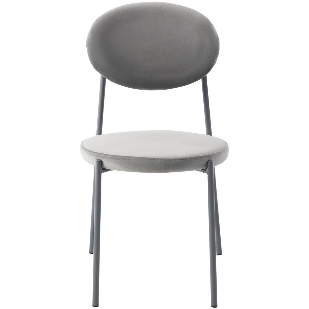 Euston Modern Velvet Dining Chair with Grey Steel Frame. Picture 2
