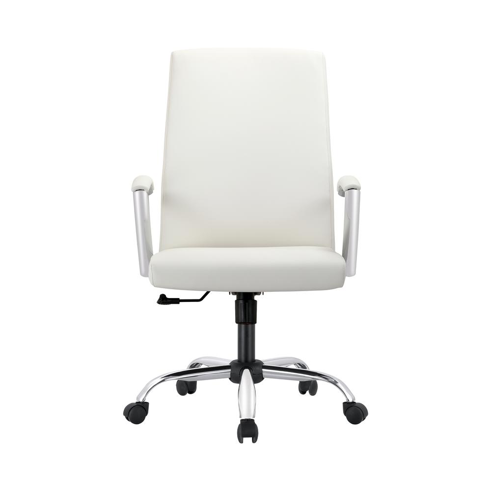 Evander Series Office Chair in White Leather. Picture 4