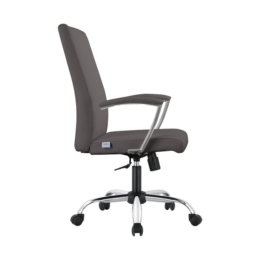 Evander Series Office Chair in Grey Leather. Picture 5