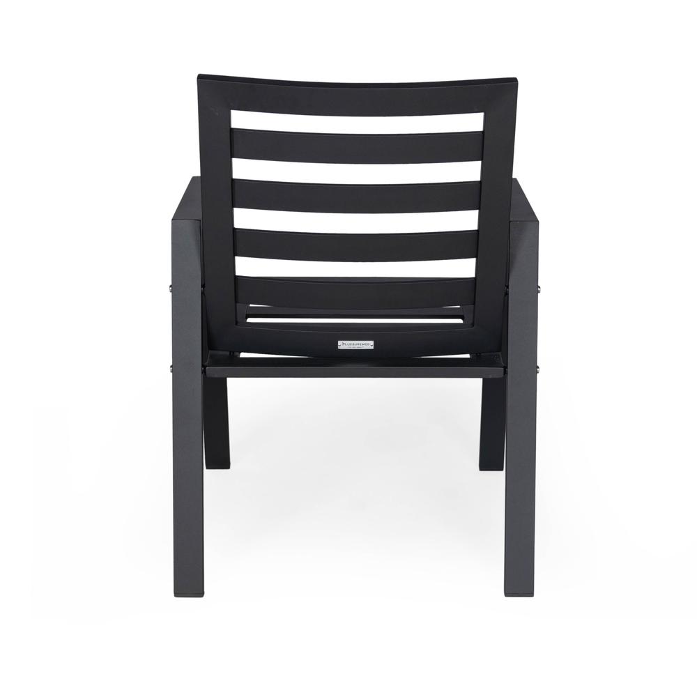 Chelsea Modern Patio Dining Armchair in Aluminum with Removable Cushions. Picture 3