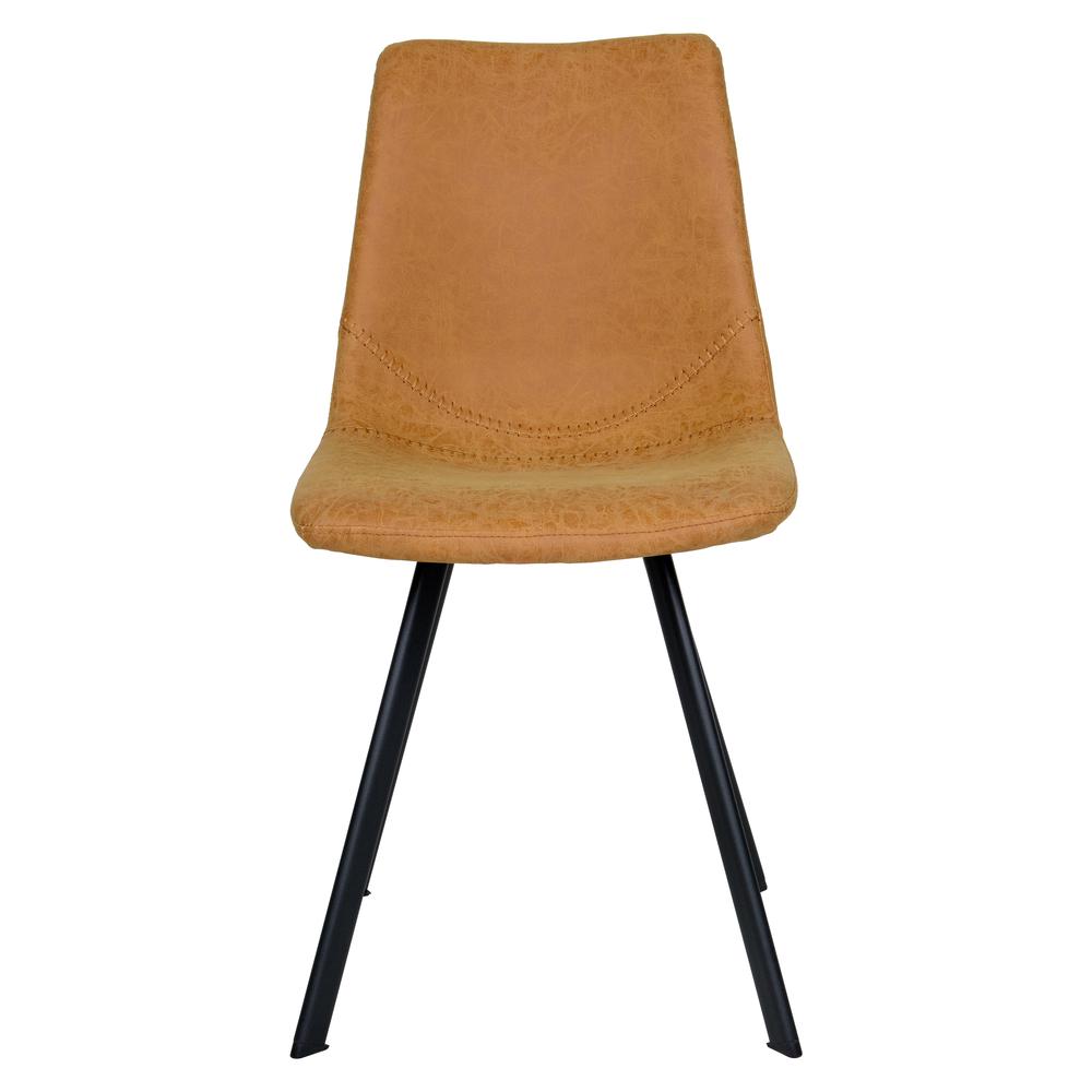 Markley Modern Leather Dining Chair With Metal Legs. Picture 3