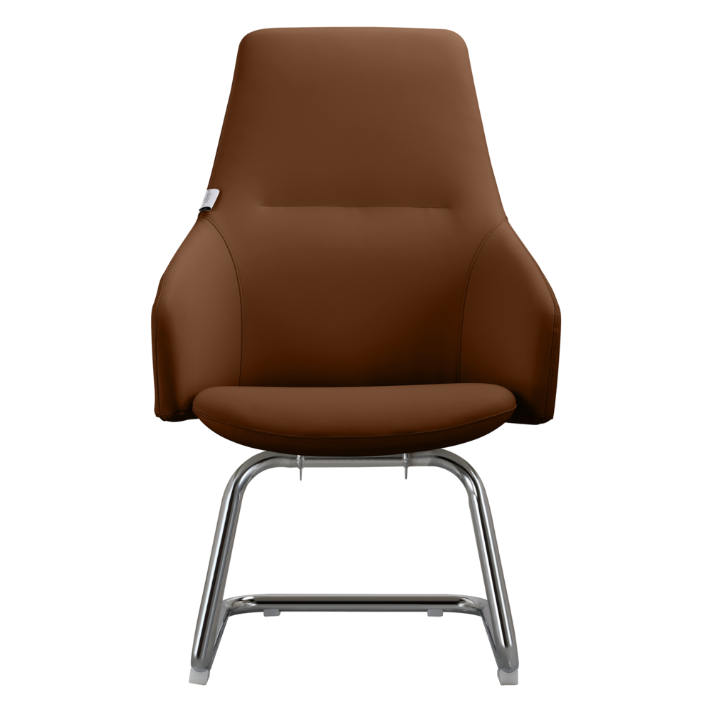 Celeste Series Guest Office Chair in Dark Brown Leather. Picture 2
