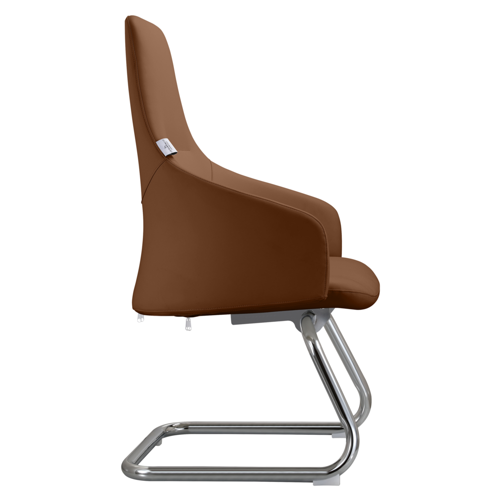 Celeste Series Guest Office Chair in Dark Brown Leather. Picture 6