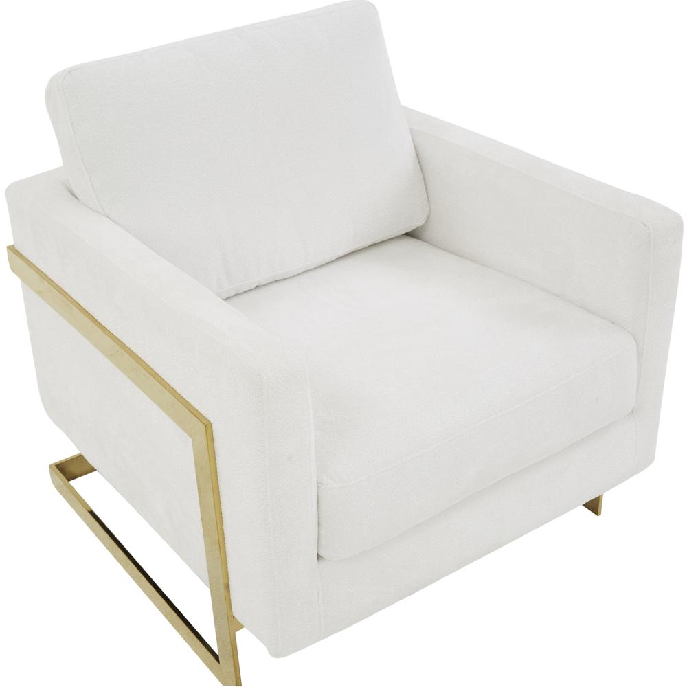 Accent Armchair with Gold Stainless Steel Frame and Removable Back Cushion. Picture 5