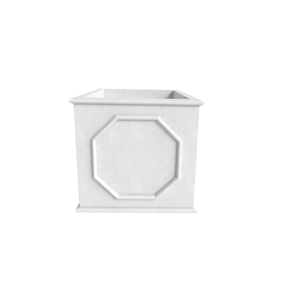 Sprout Series Cubic Fiber Stone Planter in White 12.6 Cube. Picture 2