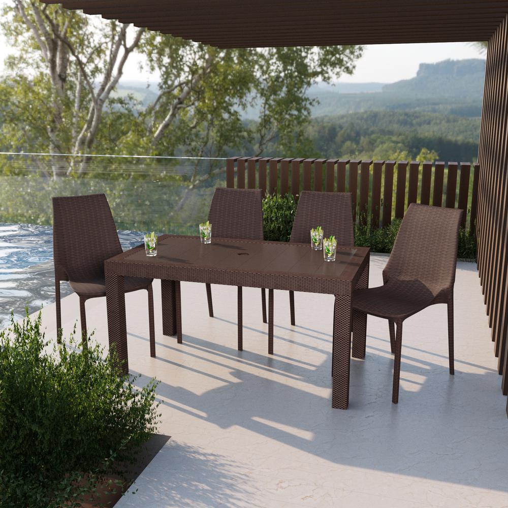 Kent Outdoor Patio Plastic Dining Chair, Set of 4. Picture 1