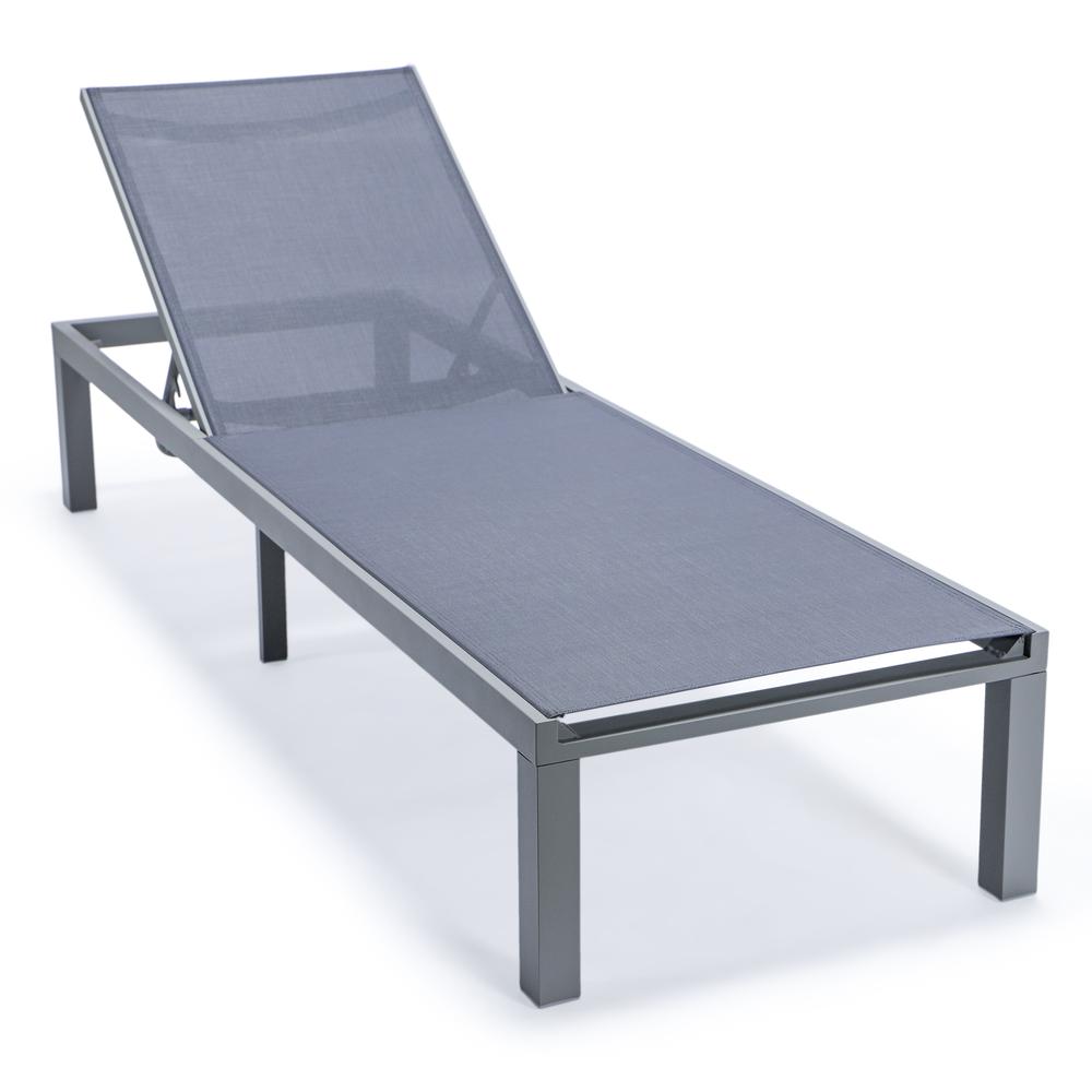 Marlin Patio Chaise Lounge Chair With Grey Aluminum Frame, Set of 2. Picture 3