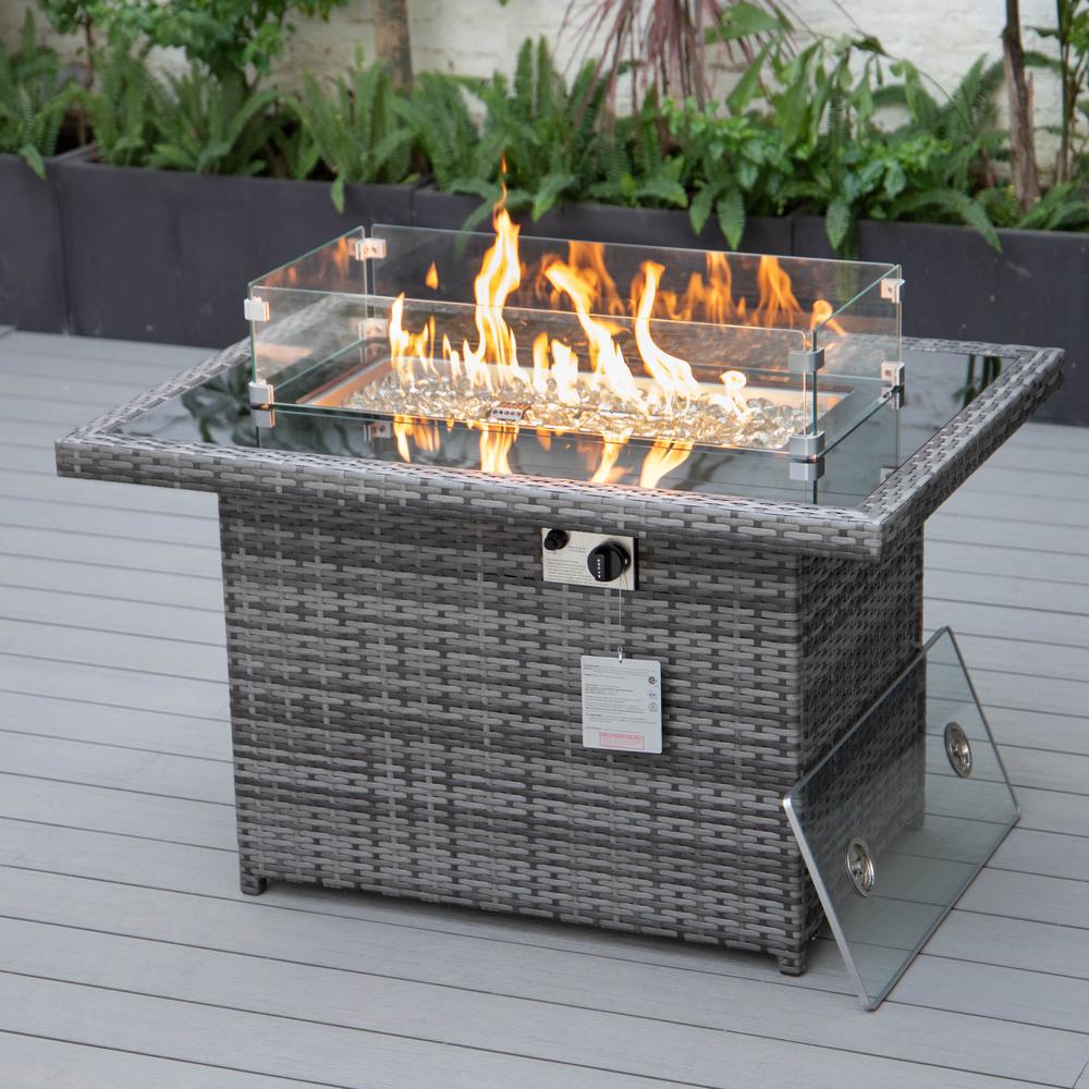 Mace Wicker Patio Modern Propane Fire Pit Table. Picture 2