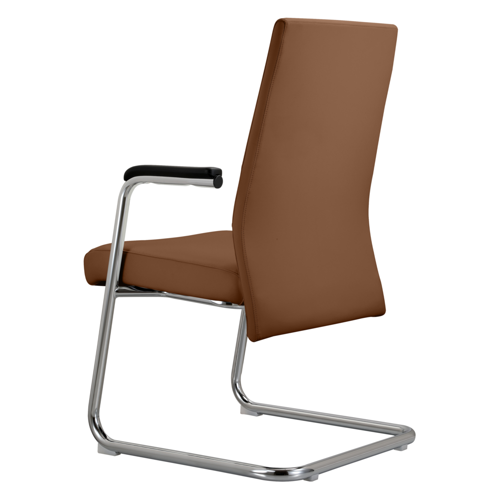 Aleen Series Guest Office Chair In Dark Brown Leather. Picture 8