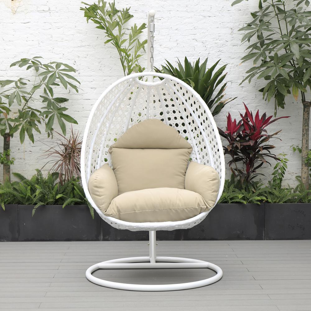 Charcoal Wicker Hanging Egg Swing Chair. Picture 8
