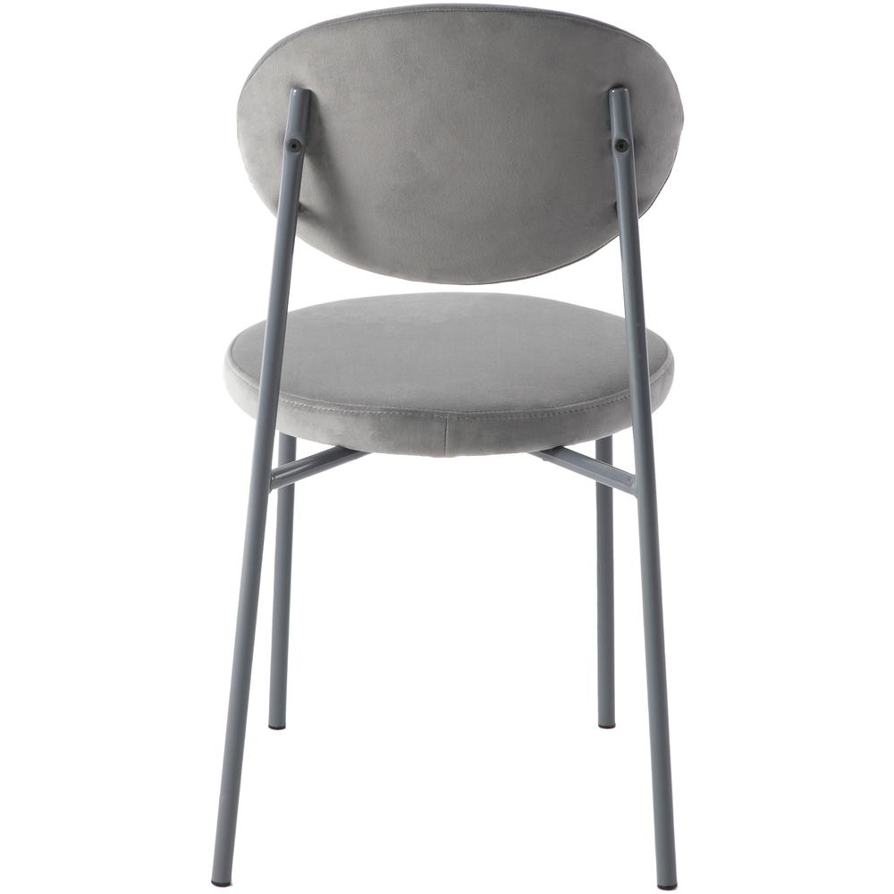 Euston Modern Velvet Dining Chair with Grey Steel Frame. Picture 5