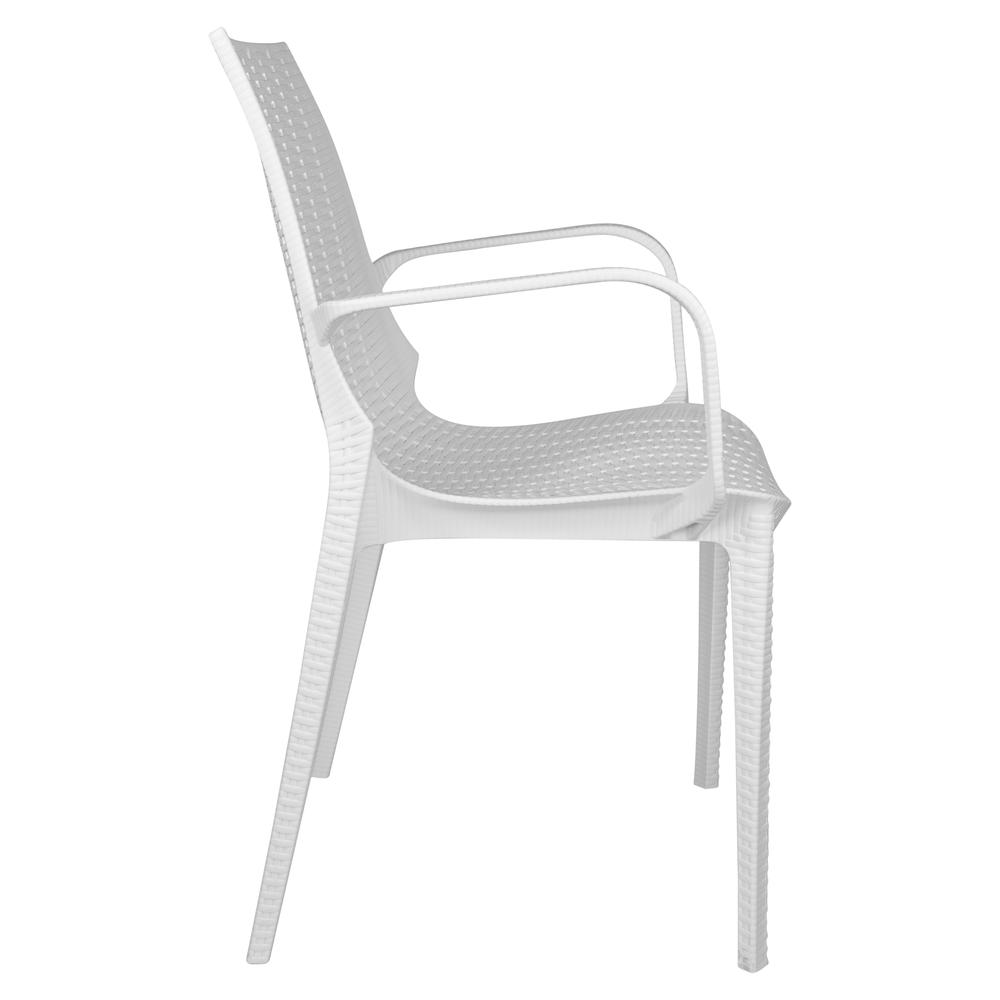 Kent Outdoor Patio Plastic Dining Arm Chair, Set of 4. Picture 4