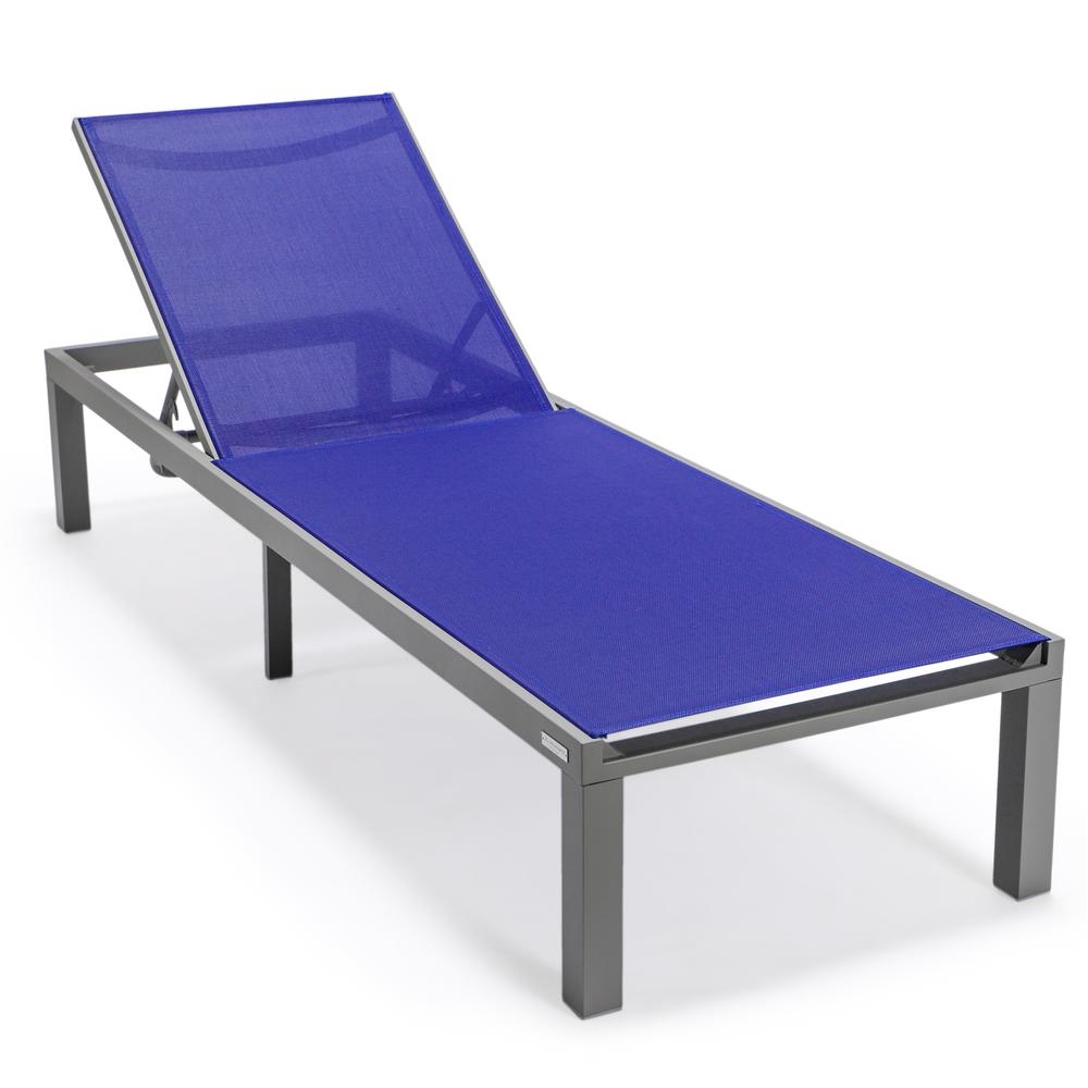 Marlin Patio Chaise Lounge Chair With Grey Aluminum Frame. Picture 1