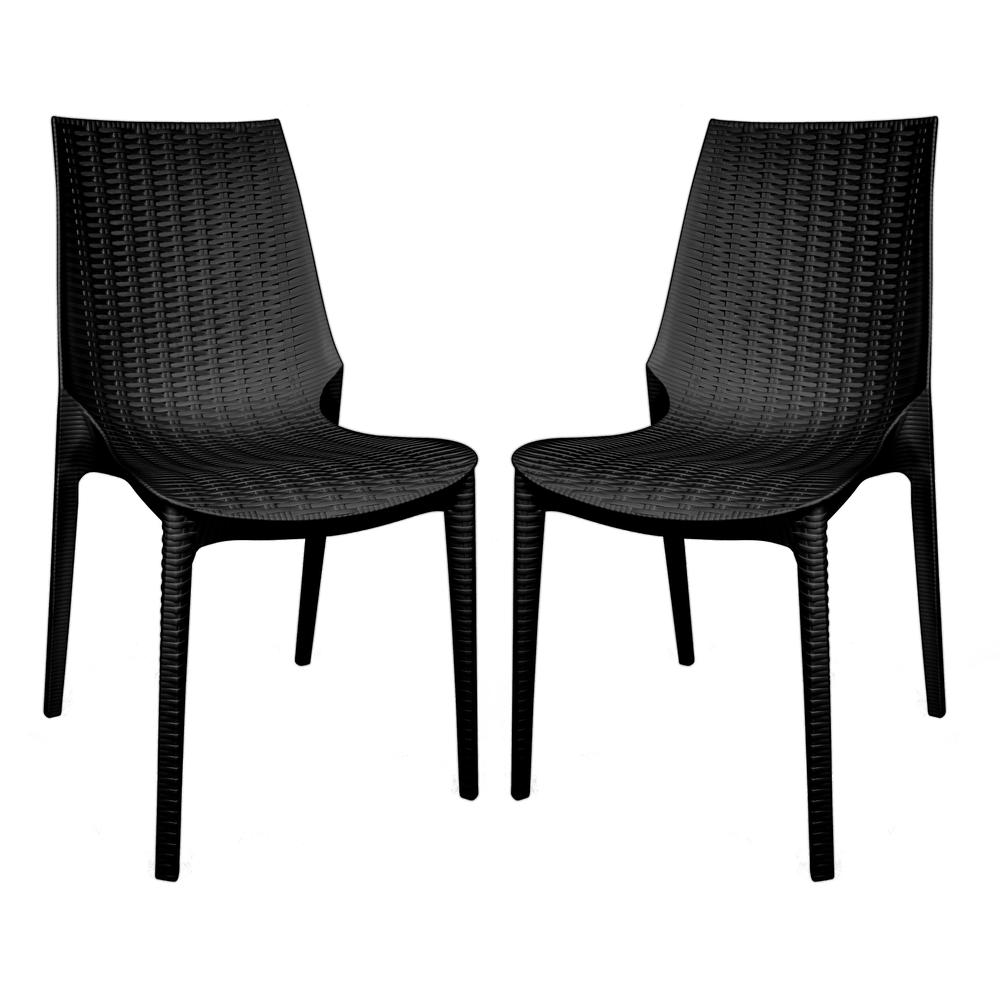 Kent Outdoor Patio Plastic Dining Chair, Set of 2. Picture 2