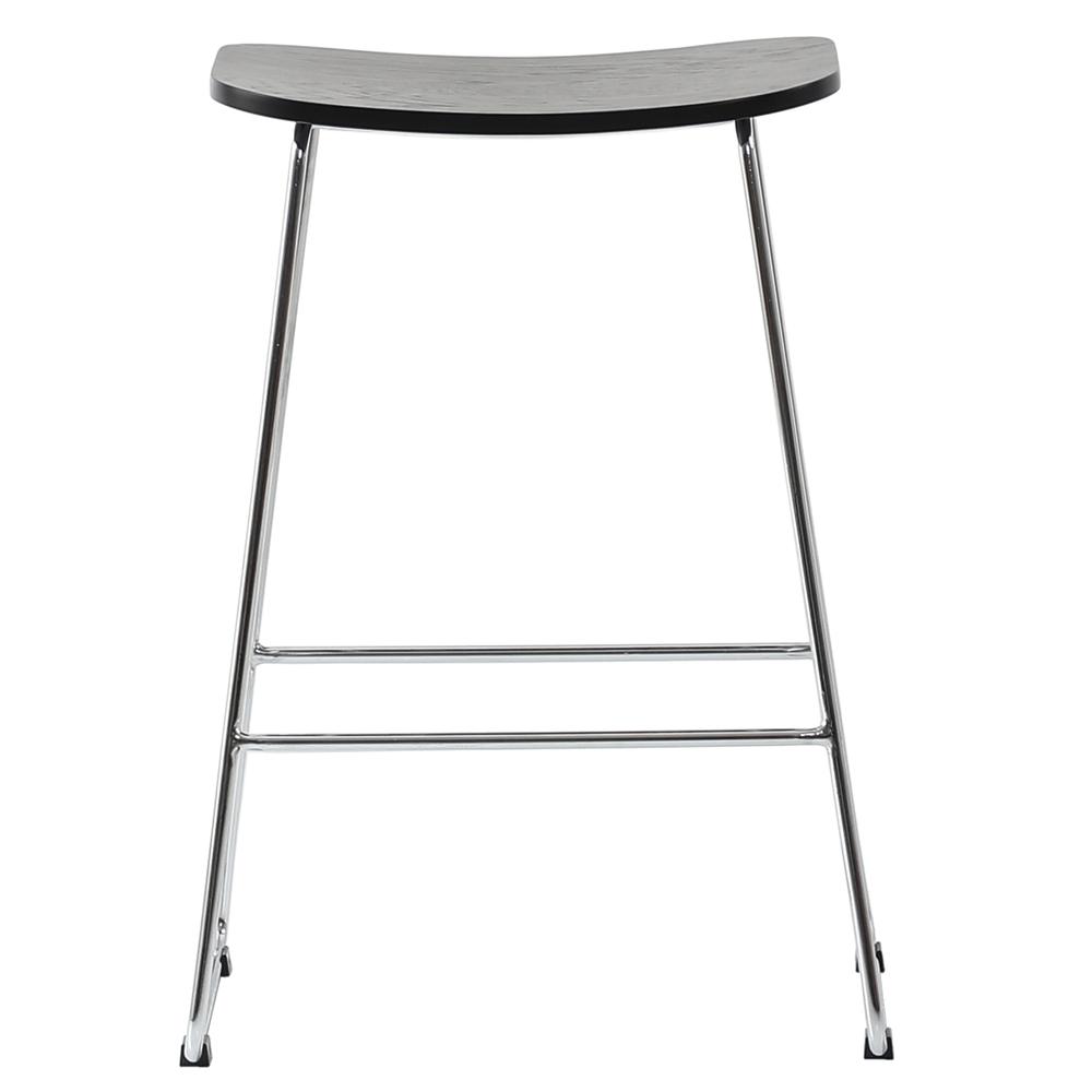 Melrose Modern Wood Counter Stool With Chrome Frame. Picture 2