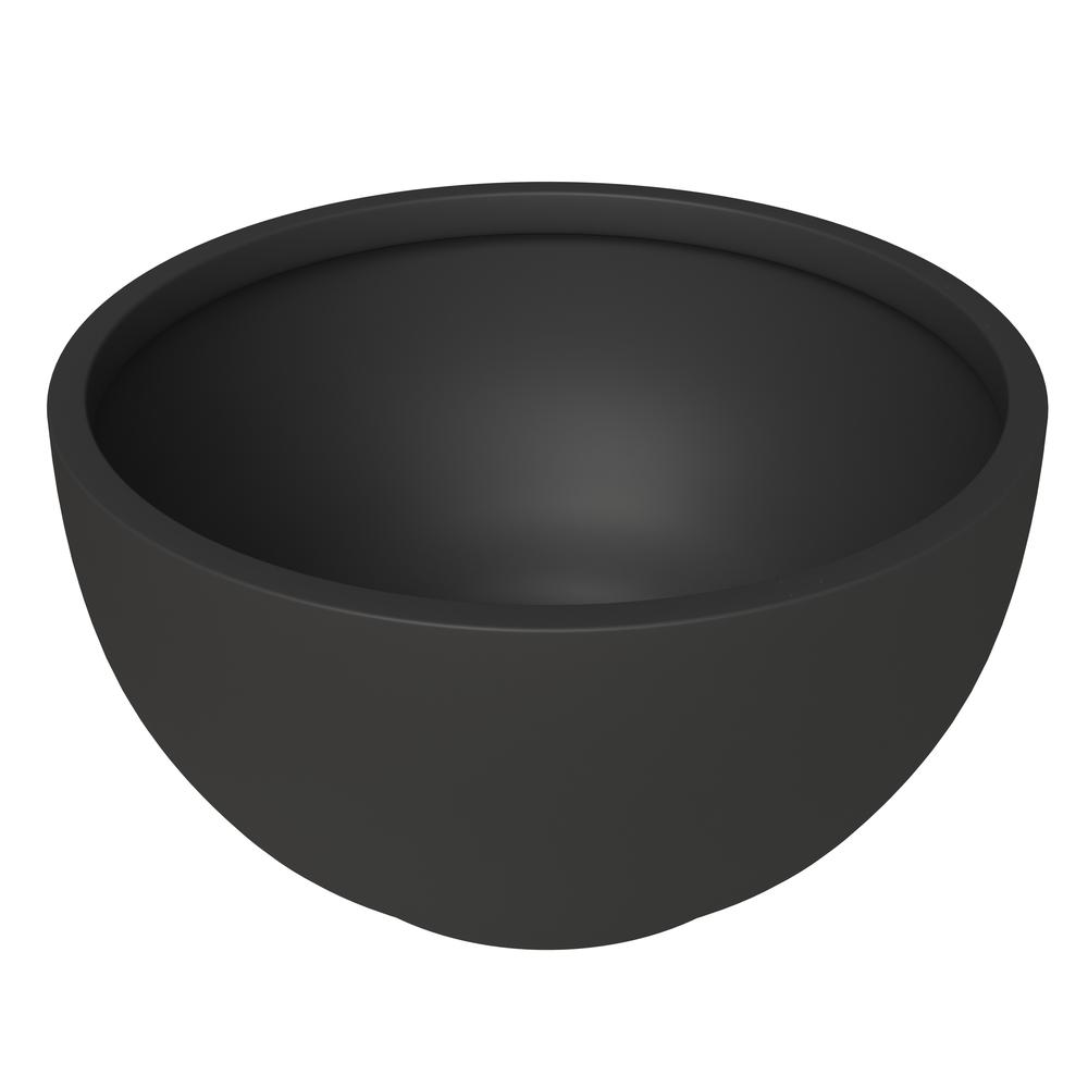 Grove Series Hemisphere Poly Clay Planter in Black 10.6 Dia, 5.9 High. Picture 1