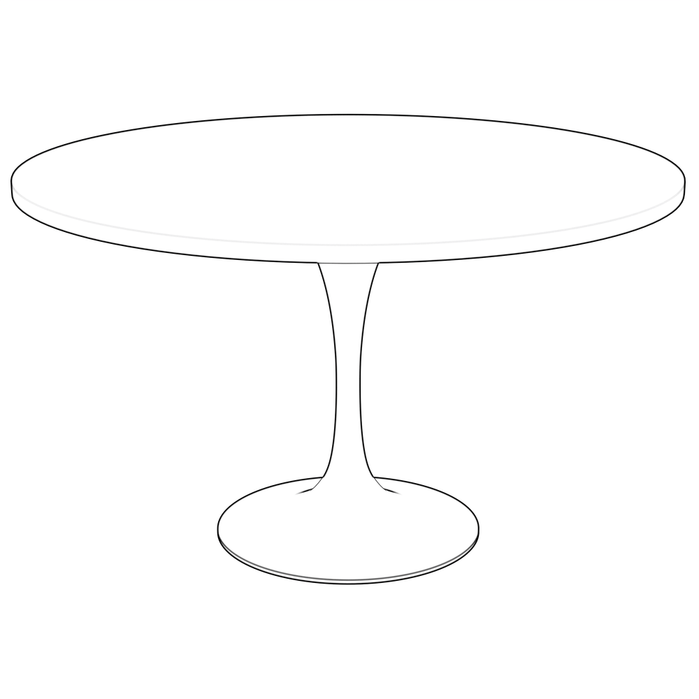 Verve 48 Round Dining Table, White Base with Dark Maple MDF Top. Picture 8