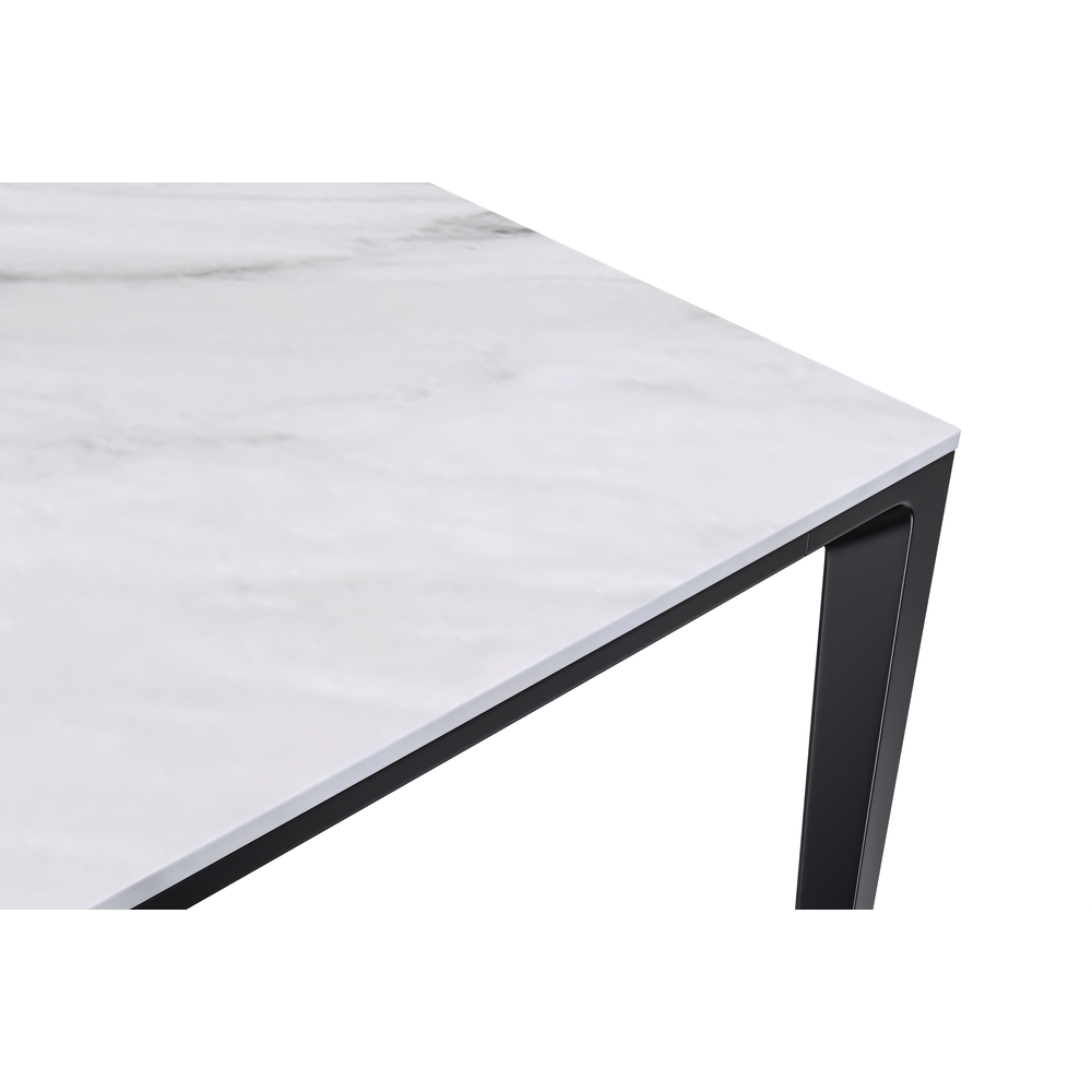 Avo Series Modern Dining Table Black Base, With 55 White Sintered Stone Top. Picture 8