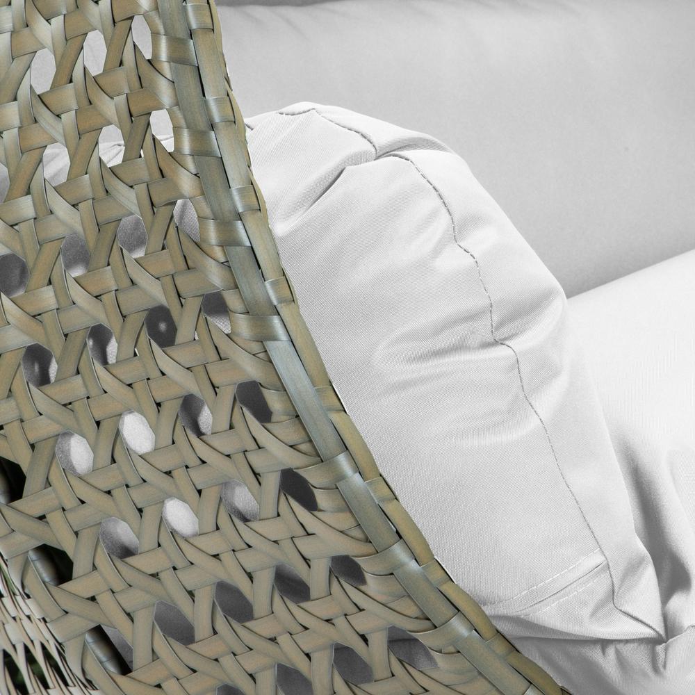 Beige Wicker Hanging 2 person Egg Swing Chair. Picture 8