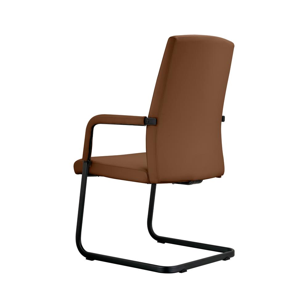 Evander Office Guest Chair in Dark Brown Leather. Picture 8