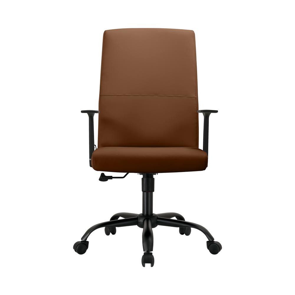 Evander Series Office Guest Chair in Dark Brown Leather. Picture 3