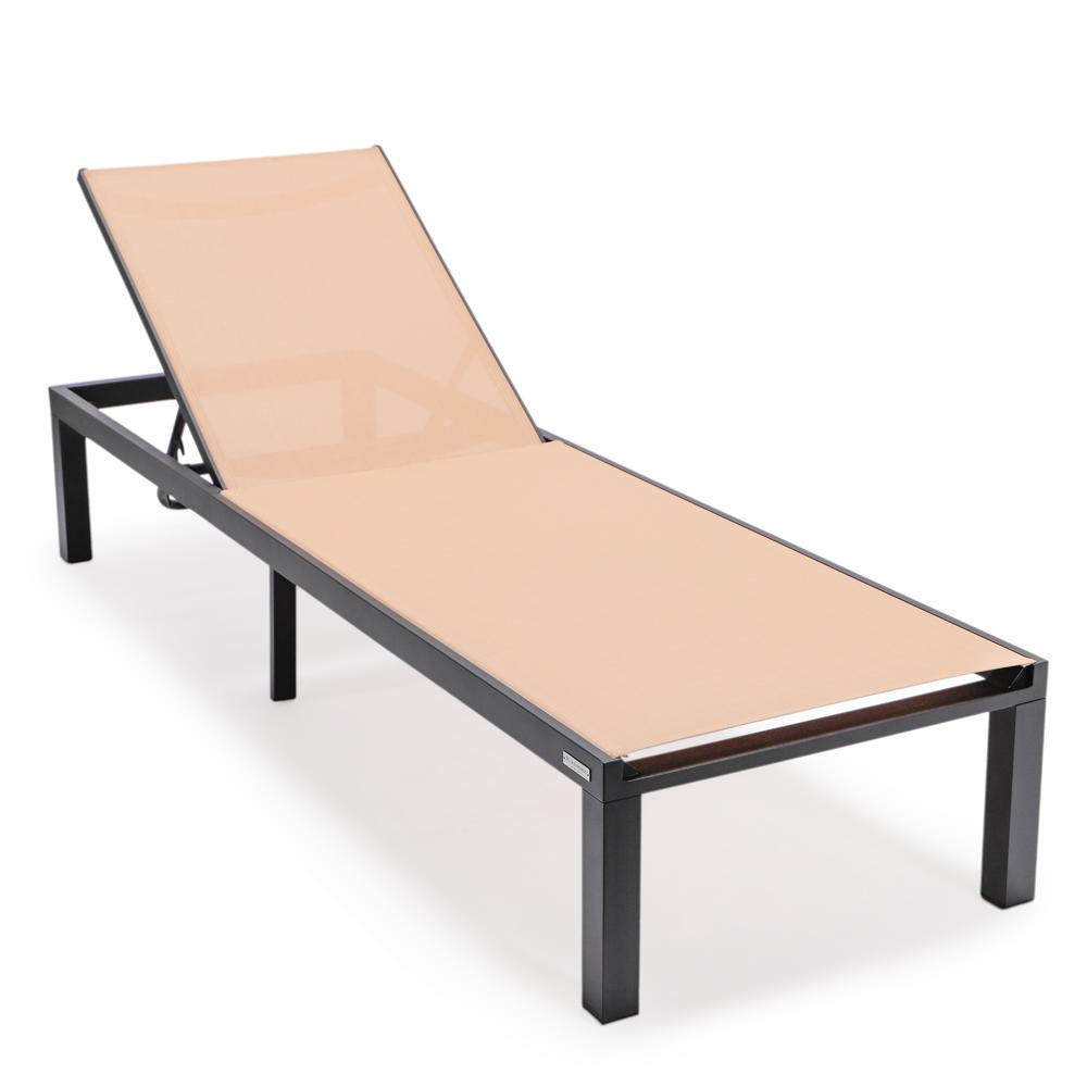 Black Aluminum Outdoor Patio Chaise Lounge Chair. Picture 3